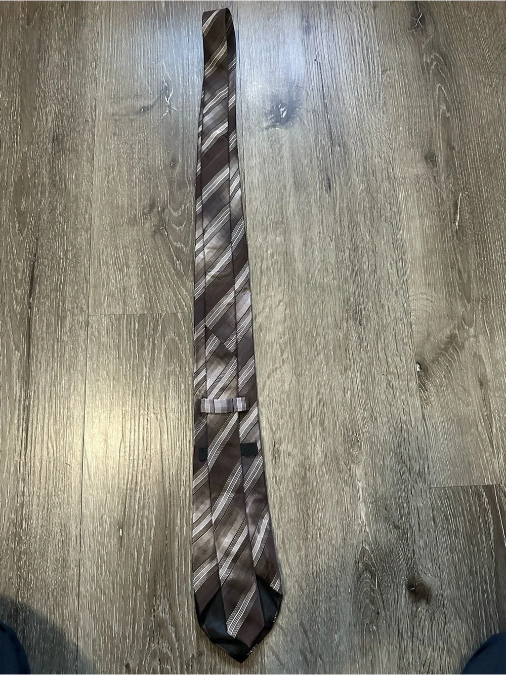 Alfani Brown and Light Taupe Striped Tie